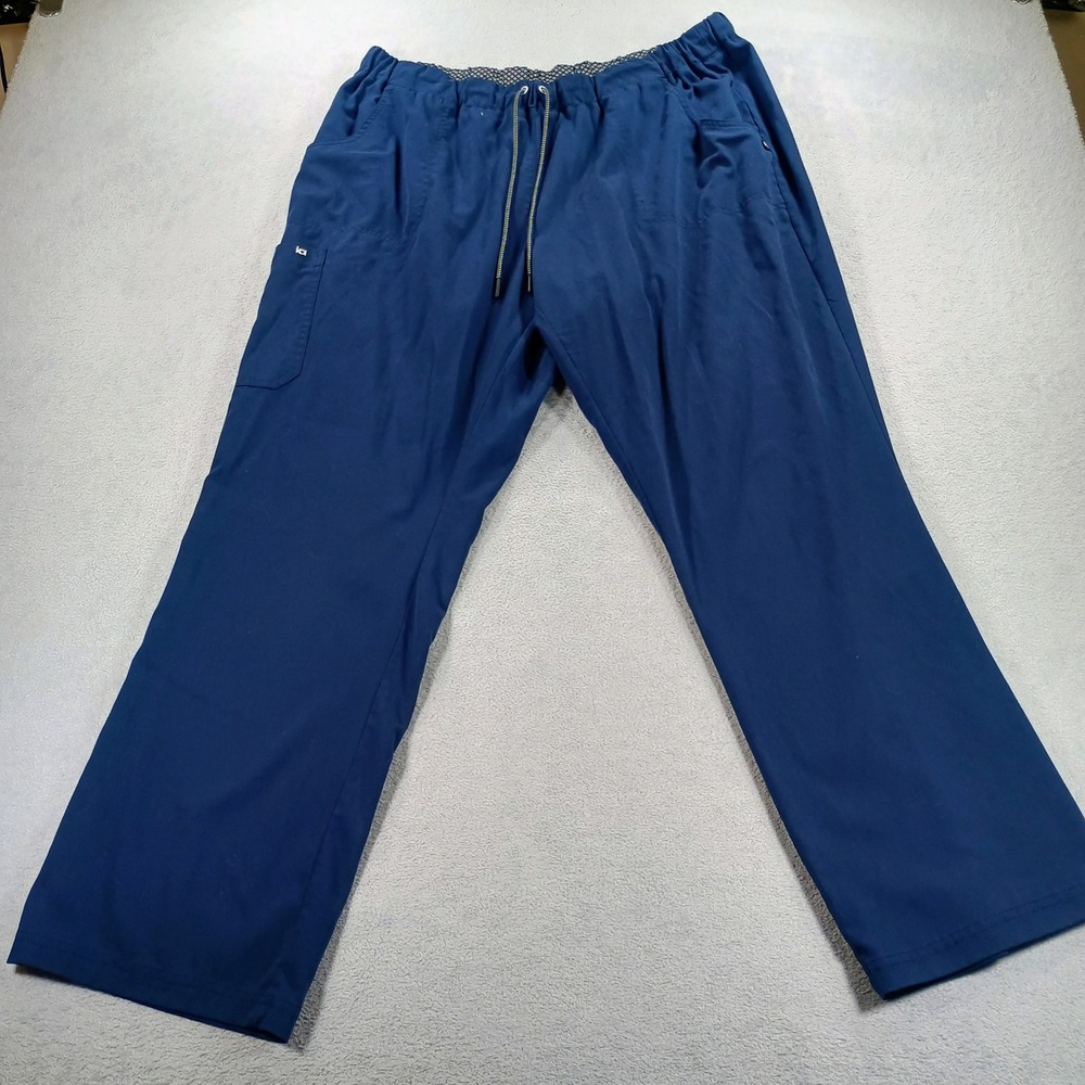 Koi Women Scrub Pants Navy Blue 2X Regular Drawstring Cargo Utility